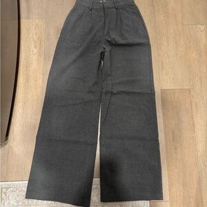 Abercrombie & Fitch Grey Wide Leg Wool Blend Trouser